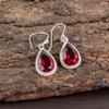 Pink Rubellite Gemstone 925 Sterling Silver Handmade Jewelry Hook Earrings1.40" EE-9-10