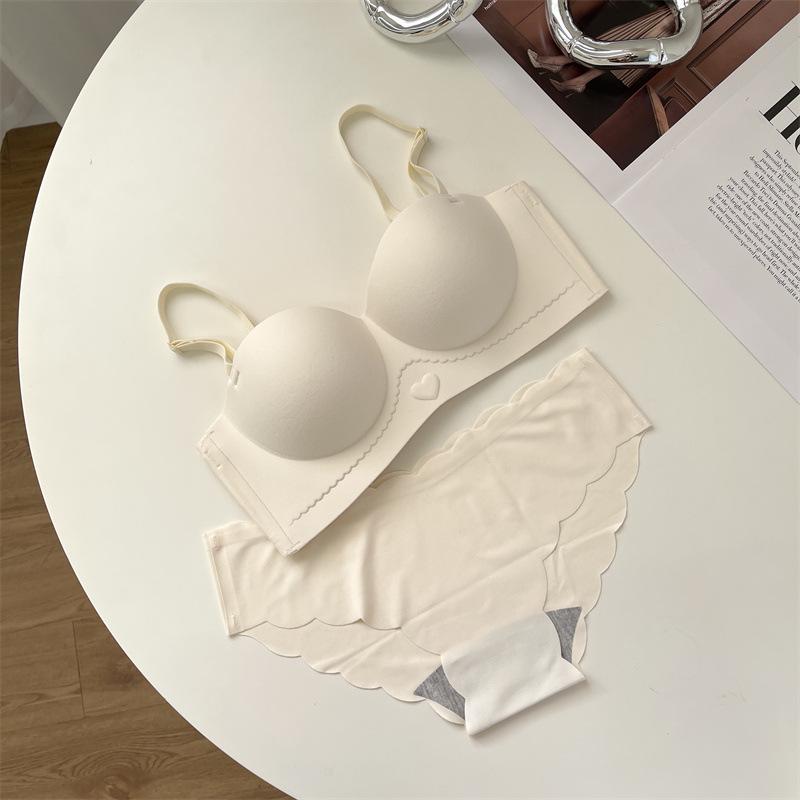 Белый персиковый жемчужный бесшовный бюстгальтер без бретелек для маленькой груди - подчеркивающий, без косточек, невидимый