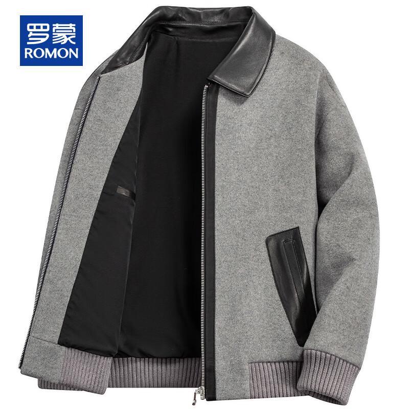 ROMON Мужское роскошное короткое пальто из шерсти и кашемира