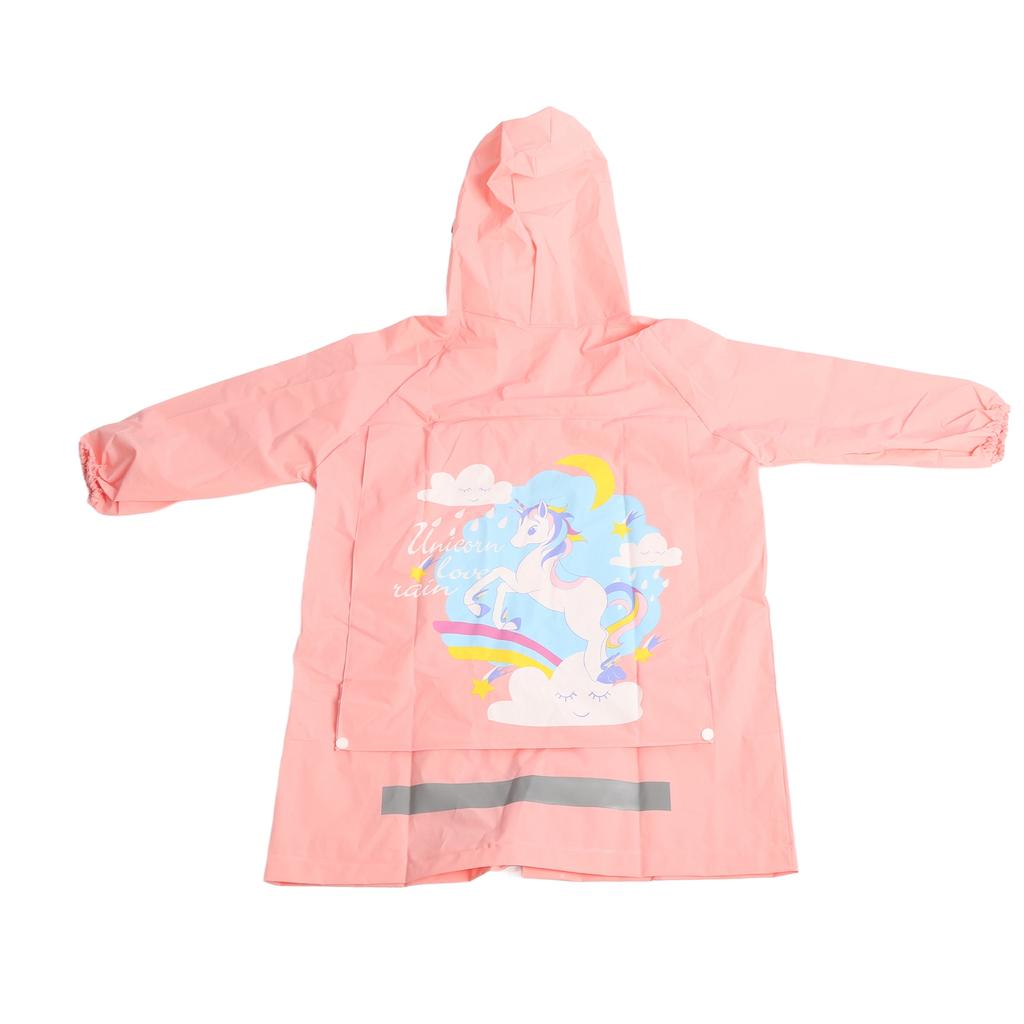 Kids Rain Ponchos with School Bag Cover Reusable Snap Button Kids Rain Jacket Raincoat for Outdoor