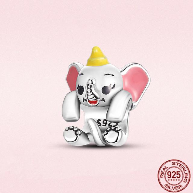 2023 New Pink Flowers Unicorn Flower Heart Mama Forever Love Beads Fit Original Fasion Glamour 925 Silver Bracelet Jewelry