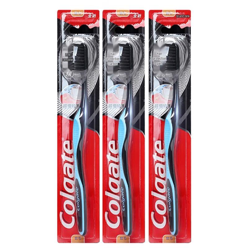 Colgate Зубная щетка с угольным шелком, мягкая щетина, для ухода за деснами - 3 шт.