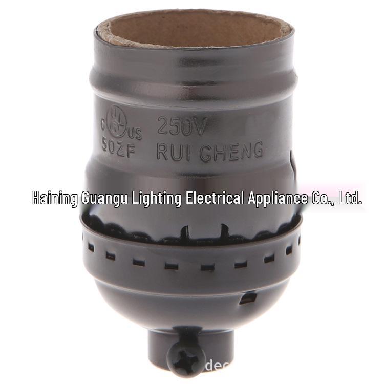 Жемчужно-черный винтажный алюминиевый патрон Эдисона E26/E27 для DIY светильников