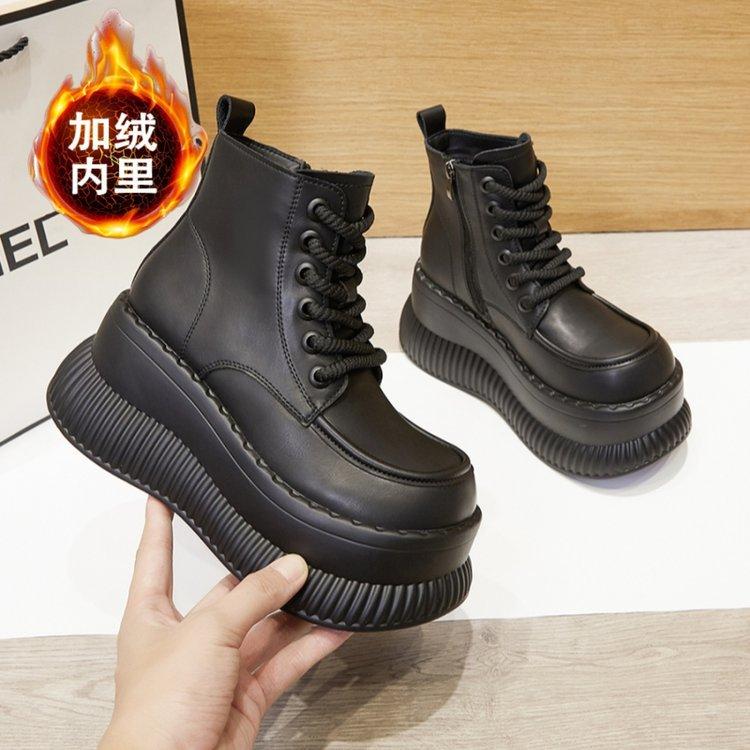 Ботинки Martin женские с внутренней стороны, осень-зима 2024 года, новые популярные бархатные теплые короткие ботинки с толстой подошвой