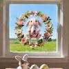 Easter Window Clings Cute Bunny Egg Window Stickers for Glass Windows Double Sided Reusable PVC Decals for Spring Party Home Classroom Decoration