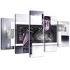 Five Piece Picture Canvas Print 5-PART Raging Waves Purple