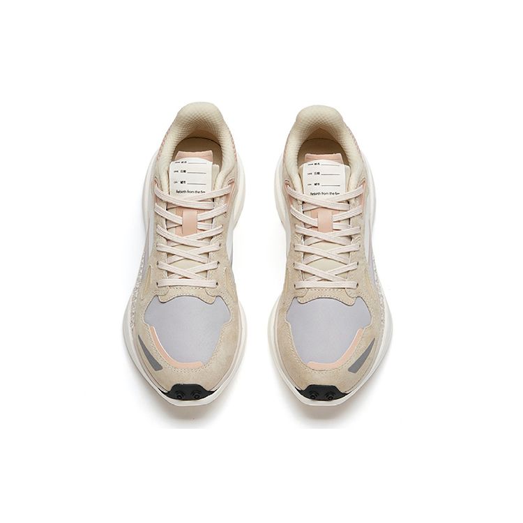 Anta Star Series Star C202 Comfortable Non-Slip Wear-Resistant Low-Top Running Shoes Women Running Shoes Beige Gray 122135580A-1