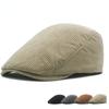 New Autumn Mens Hats Corduroy Newsboy Caps Gorro Hombre Boina Berets Spring Fashion Painter Hat Black Flat Cap