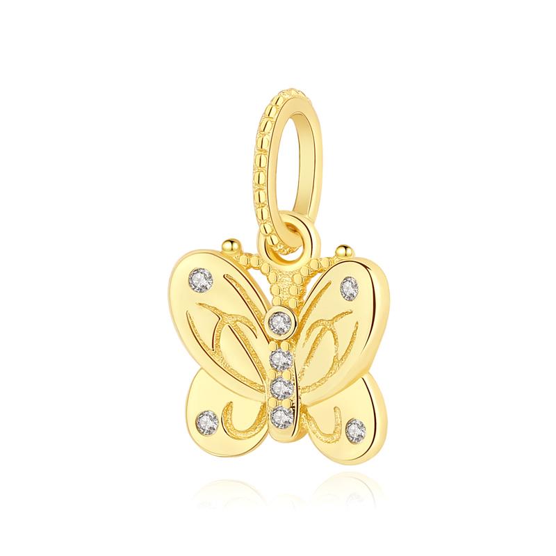 Original Charms Butterfly Firefly Lucky Clover Beads Fit Pan Brand Bracelets Necklaces Diy Jewelry for Women