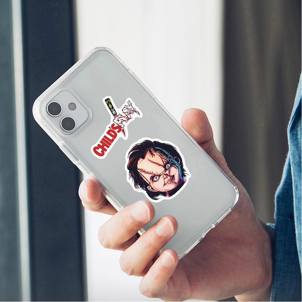 100 шт. наклейки с персонажами фильмов ужасов для бампера ноутбука, скейтборда, телефона, автомобиля