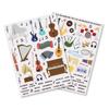 Наклейки musical instruments 2 разных листа 117 штук