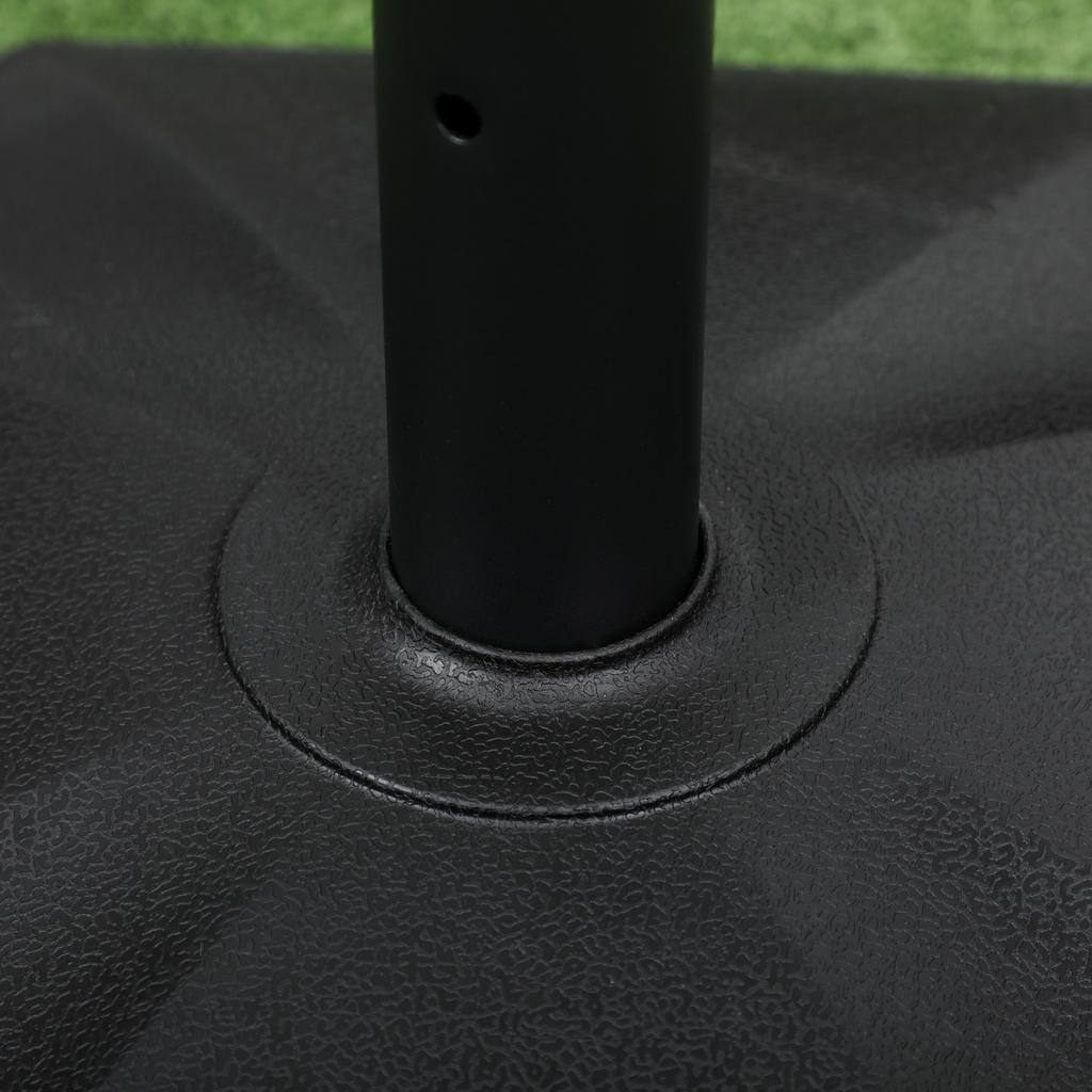 18kg Patio Parasol Base. Garden Concrete Umbrella Base. Outdoor Umbrella Stand Holder for Parasol Poles 34mm. 38mm and 48mm. Black