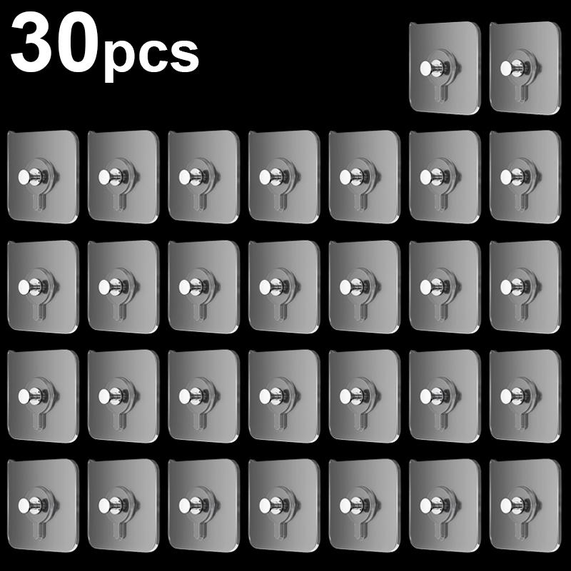 30/10 шт. самоклеящиеся настенные крючки для фоторамки, часов, прочный клей, прозрачные настенные крючки для ногтей, вешалки, подвесные держатели для ногтей
