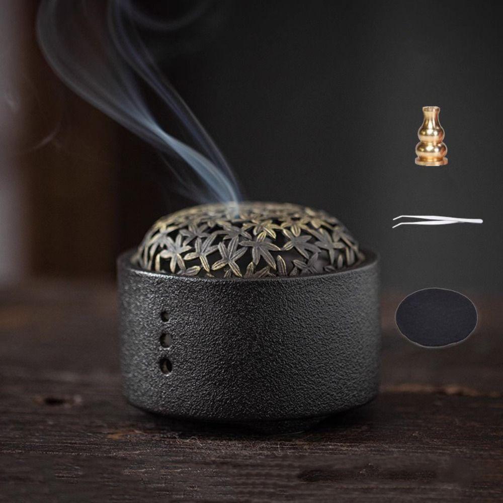 Retro Line Incense Burner Ceramics Aromatherapy Holder Antique Style Incense Censer  Camping Garden