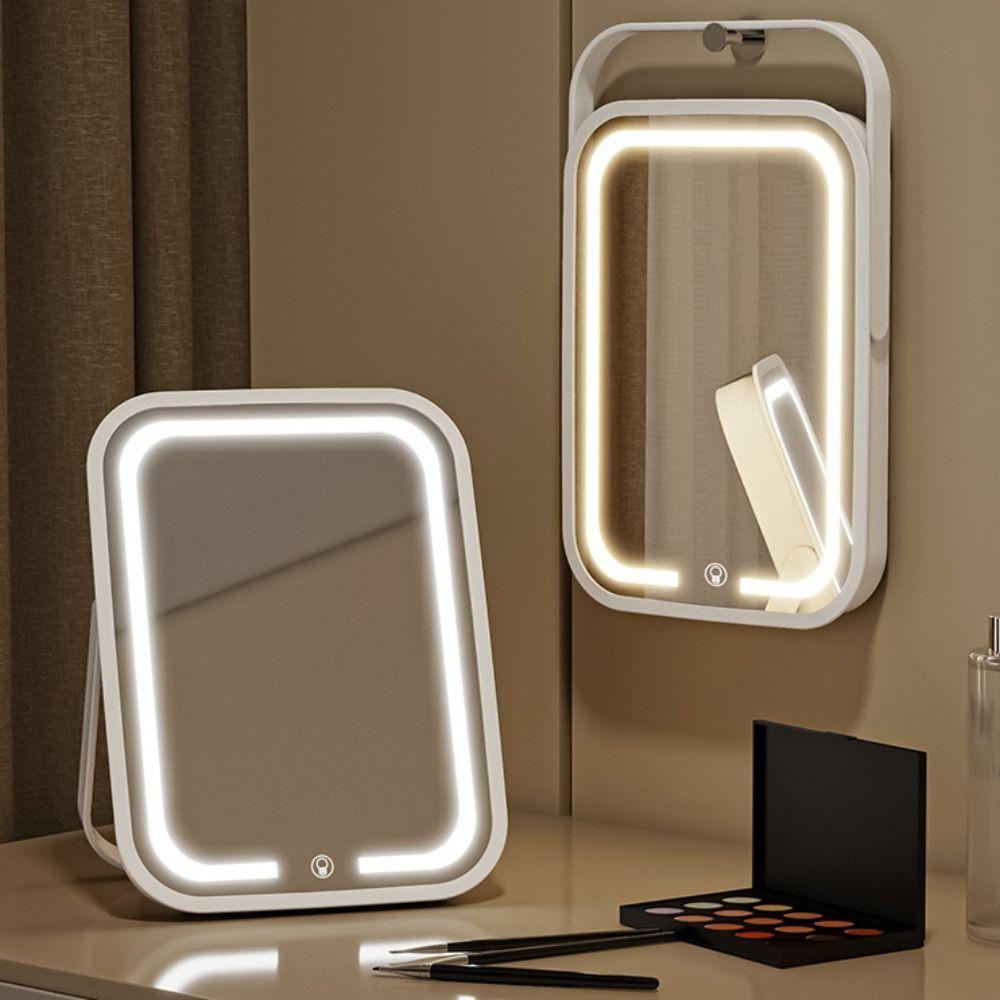 Touch Control LED Lighted Mirror High Definition Portable Vanity Mirror Travel Use