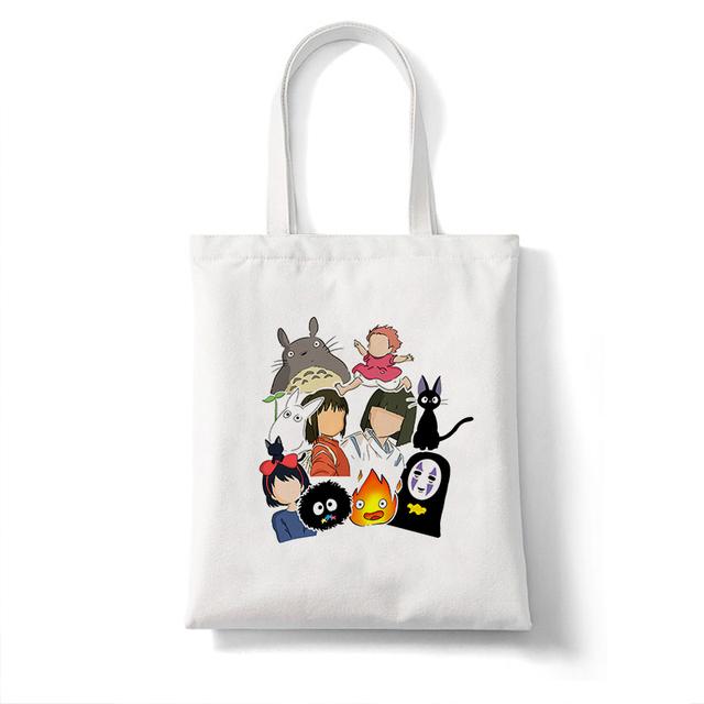 No Face Man Studio Ghibli Totoro Shopper Shopping Bag Anime Bag Cotton Tote Eco Reusable Bolso Handbag Bag Eco Bag Reusable