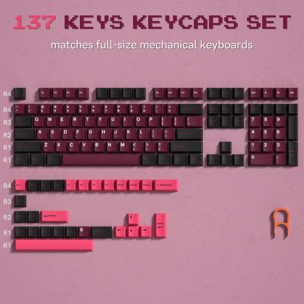 Xiaomi Womier 138 Keys Retro Brown Gray PBT Keycap Double Shot Cherry Profile Key Caps for Cherry MX Switches Mechanical Gamer Keyboard