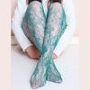 Элегантные ажурные сетчатые чулки-рыбацкая сетка с цветочным узором, прозрачные колготки-пантолоны для женщин