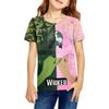 Fashionable Round Neck Short Sleeve Work Clothes Printed Tops For KID Summer Tops