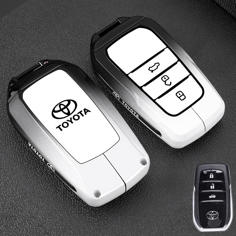 Новый кожаный чехол для ключей из цинкового сплава для Toyota CHR Hilux Fortuner Land Cruiser 200 Camry Corolla Crown RAV4 Highland