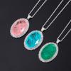 Jewelry Wind Simulation Color Treasure Pendant Big Dan Sweater Chain Necklace Main Stone 20 * 30