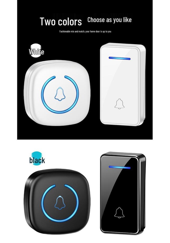 Self-Powered Wireless Waterproof Doorbell, Battery-Free and Wire-Free, for US/EU/UK Standards.