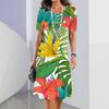 Hawaii Coconut Tree Print Women's Dresses Vacation Long Dresses Female Clothing Summer One-piece Dress