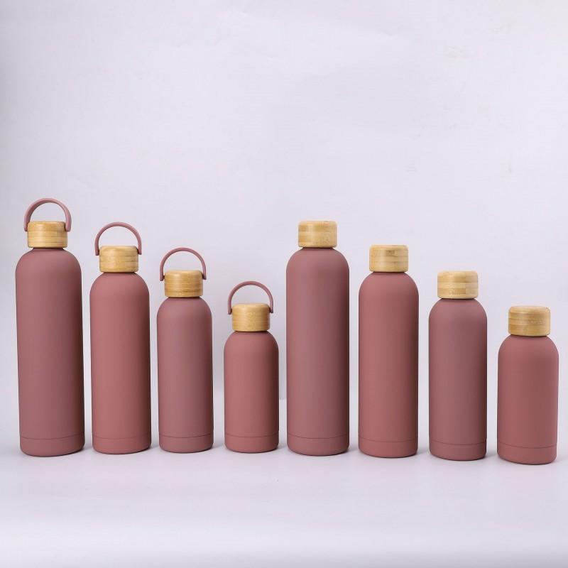 Stainless Steel Insulated Water Bottle With Handle 500ml Leakproof Portable Cup Outdoor Sports Travel Office