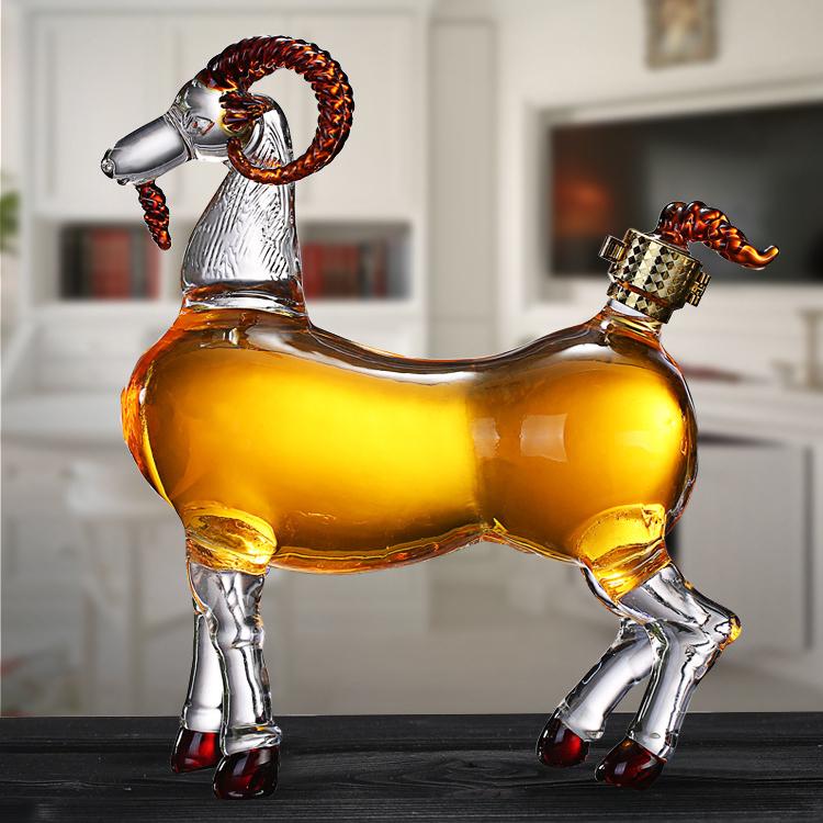 Animal Glass Wine Bottle Glass Bottle Hip Flasks Flagon Liquor Bottles Sealed Jarwine Container Liquor Pot Whiskey Bottles