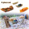 4-Pack Aquarium Fish Tank Landscape Pirate Ship Wreck Ship Decor Resin Boat Ornament Aquarium Accessories Decoration