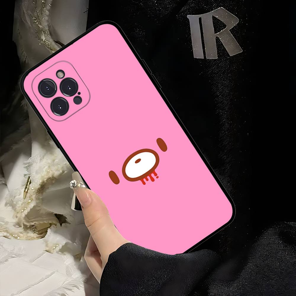 G-Gloomy-Bear-Cute Phone Case for iPhone 16 Pro Max 15 17 Plus 14 13 12 Mini 11 Black Cover