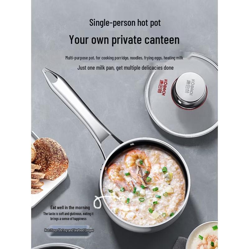 Kobach 16cm Stainless Steel Saucepan for Induction & Gas Stoves