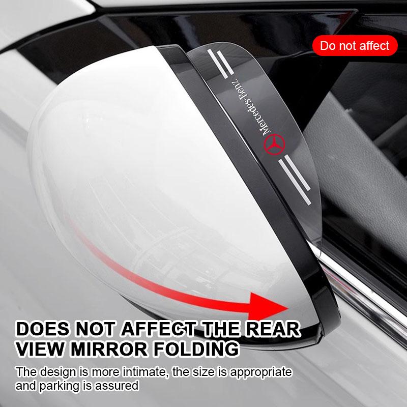 2Pcs Car Rear View Mirror Sticker Rain Shield Shade Cover Styling For Mercedes Benz AMG W212 W205 W246 W177 W176 W213 GLC GLE GLS ML Laser Logo Lamp