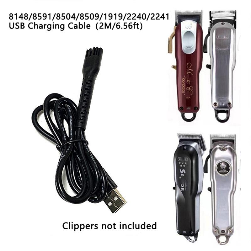 8148/8591/8504 Электрические машинки для стрижки волос Блок питания USB-кабель для зарядки Черный