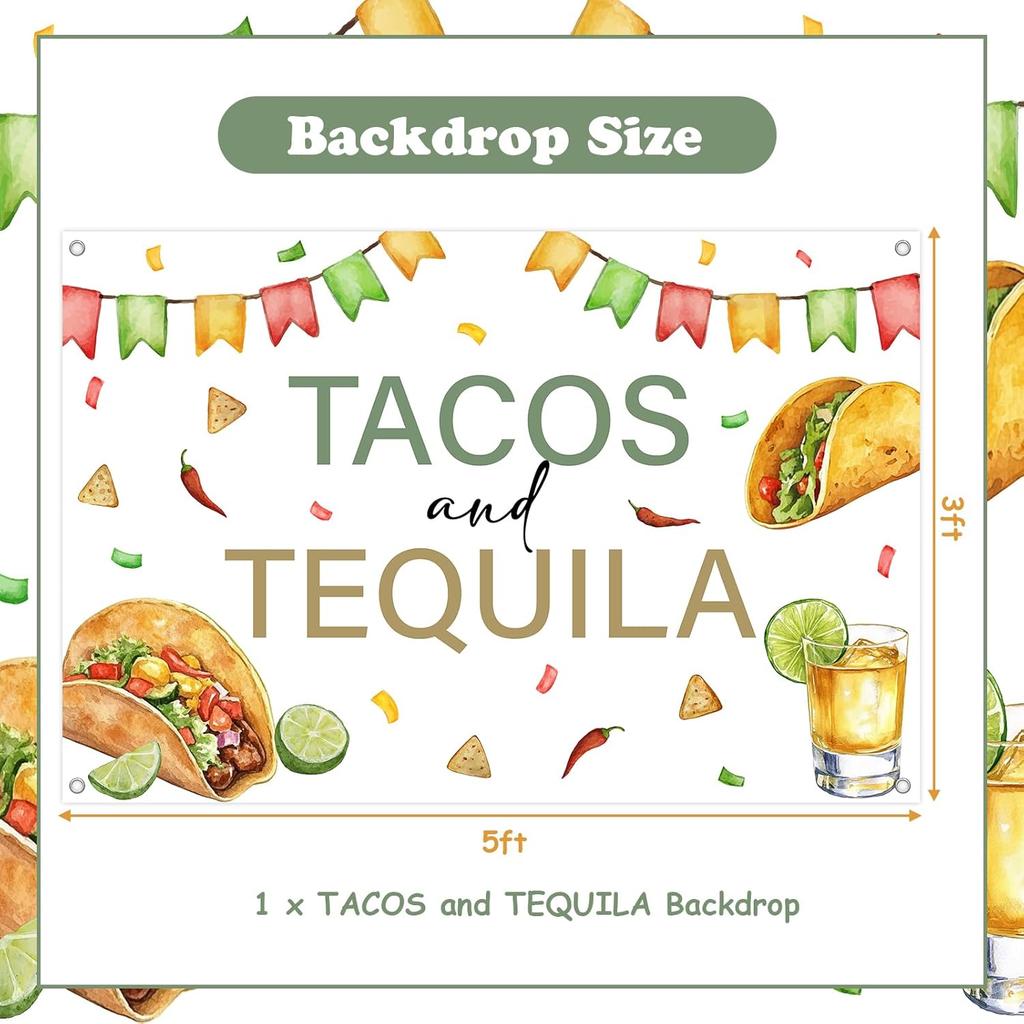 Kreatwow Декорация для вечеринки Тако и Текила Фон 4,92 * 3,28 фута Вечеринка Taco Tuesdays Декорация для тако-бара Cinco De Mayo Коктейль Текила