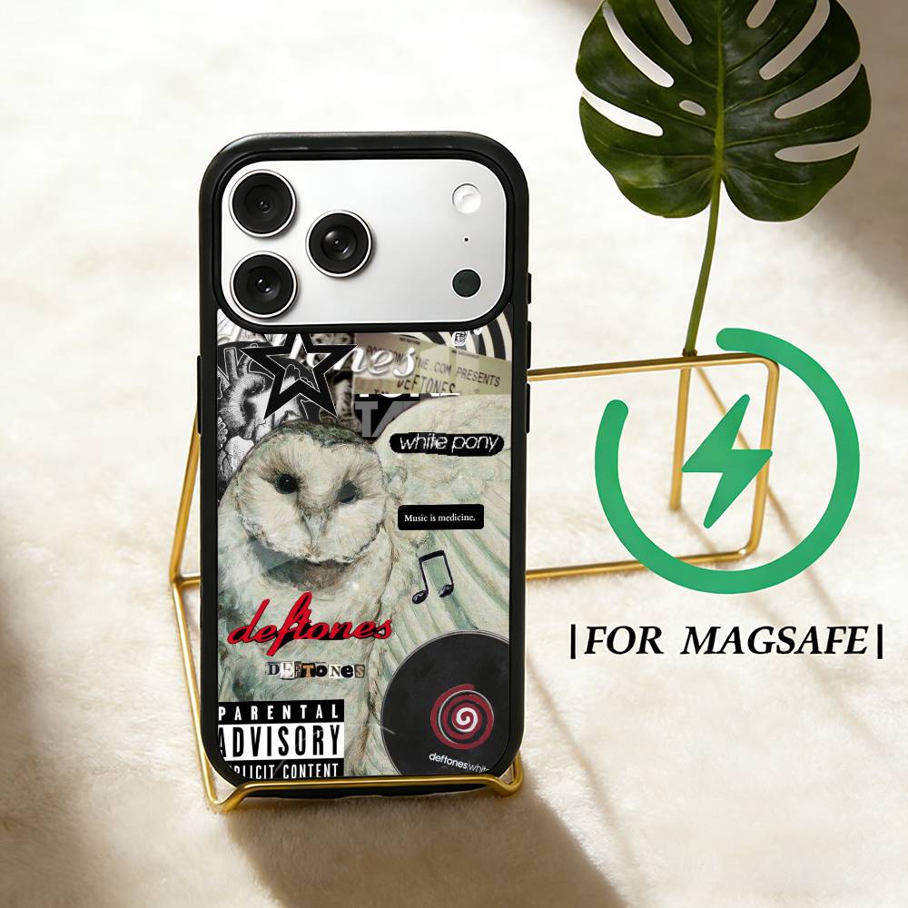 Чехол для телефона Deftones для iPhone 17 16 15 14 13 12 Pro Max Plus для Magsafe Зеркальный Беспроводной Магнитный Чехол