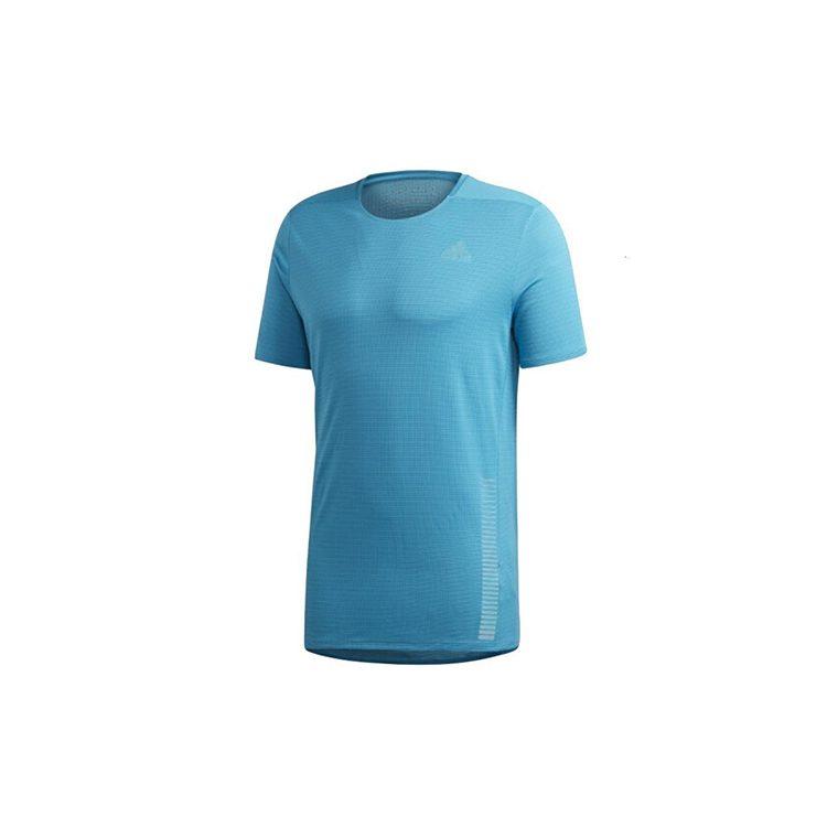 adidas Футболки мужские бирюзовые с круглым вырезом умеренно прямой крой FJ1149