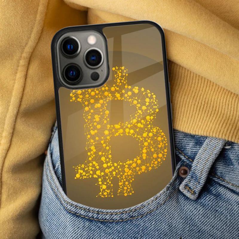 Мягкий чехол BTC Bitcoin для iPhone 17 Air 16e Pro max 15 Pro 13 14 Plus 11 12 MagSafe Магнитный Coque