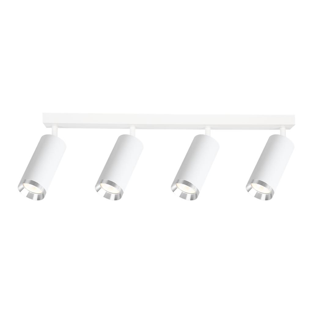 Lampa Sufitowa Nowoczesna Biała Listwa Ruchome Reflektorki Elementy Chrom 4Xgu10 10W Mica Milagro