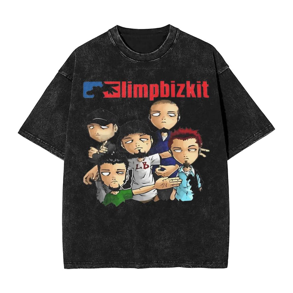 Горячая Распродажа Рэп-Метал Группа Limp Bizkit Графический Принт Футболка Унисекс Женская Ретро Стирка Хлопок Оверсайз Уличная Мода Летняя Футболка