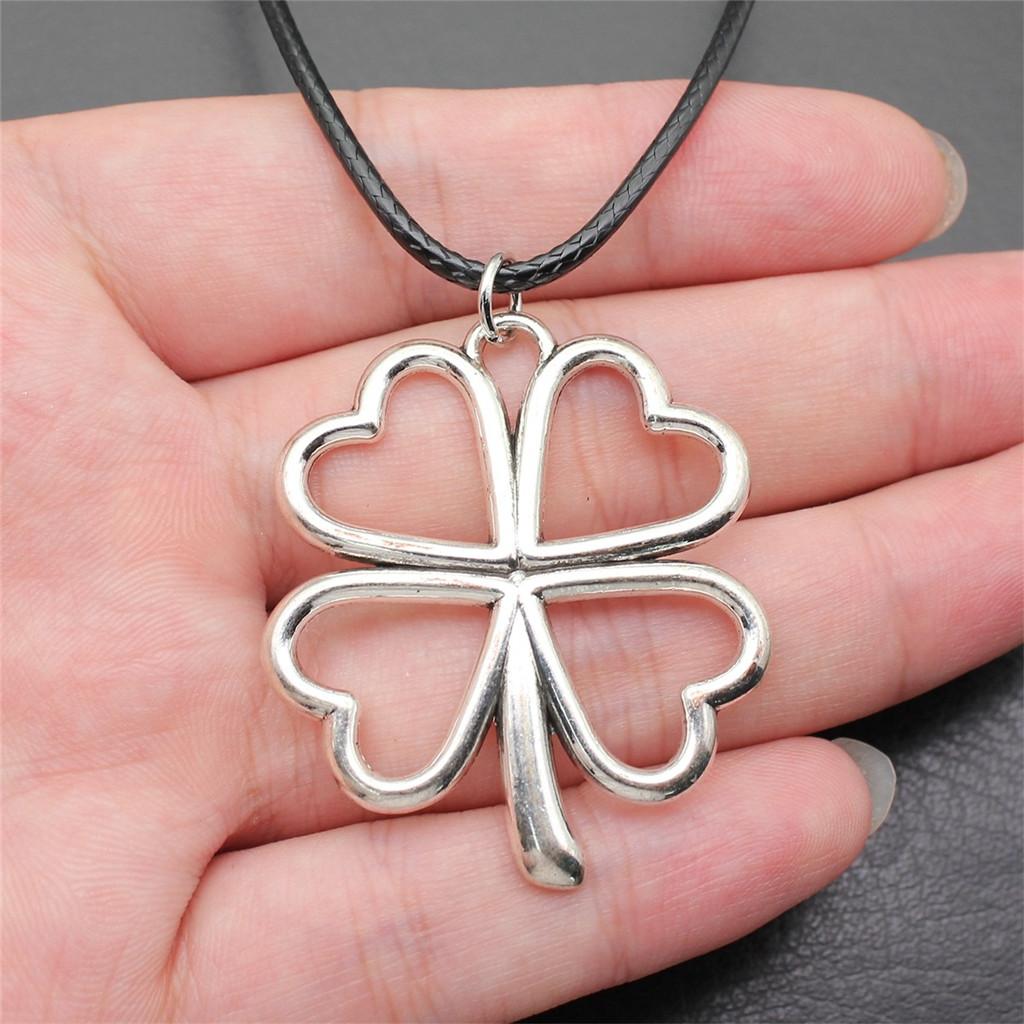 Креативное кожаное ожерелье-цепочка с металлическим кулоном в виде листа и цветка для женщин - Идеально для Дня святого Валентина