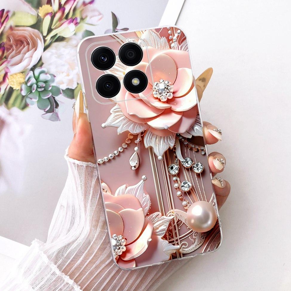 For Honor X8a 4G Case Transparent Cute Cat Fashion Butterfly Funny Painted Casing CRT-LX1 CRT-LX2 CRT-LX3