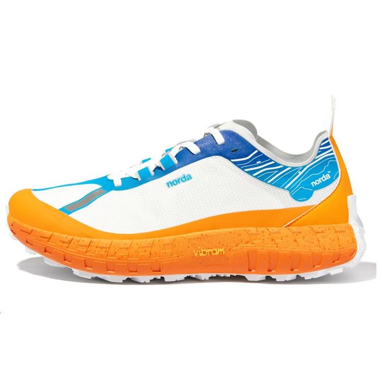 Norda 001 Lace-Up Fabric Non-Slip Low-Top Running Shoes Men sneakers White Blue Orange NORDA001RZ-M-NORG