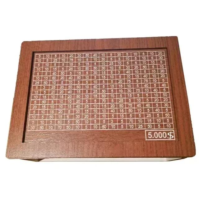 Копилка для денег 500/1000/2000/3000/5000/10000 евро, деревянная копилка для денег, многоразовая копилка с копилками для целей и чисел