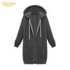 Autumn and Winter Women‘s European and American Hooded Long-sleeved Mid-length Sweatshirt and Fleece Long Coat