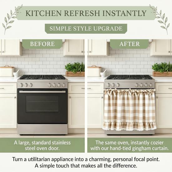 Kitchen Window Curtains Buffalo Check Valance, Ruffled Valance Curtain with Lace Trim And Bows, Polyester Cotton Light Filtering Rod Pocket for Living