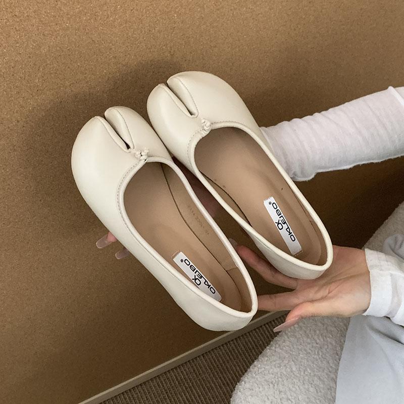 Мода 2025 Новая весна осень Мода Странный носок Женские балетки Слипоны Мягкая женская обувь на плоской подошве Женские балетки с обувью