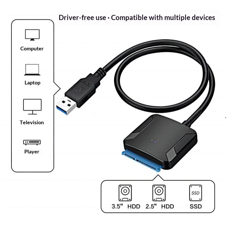 1 Комплект 3,5/2,5-дюймовый Конвертер Жесткого Диска SSD HDD Кабель-адаптер SATA на USB 3.0 Поддержка UASP 12V US EU