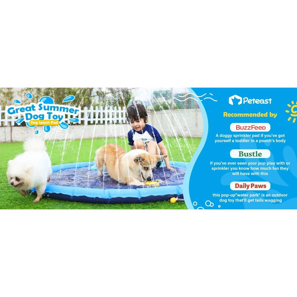Dog Cool Toys Splash Pad for Dogs Anti-Slip Pool for Large Dogs Thickened Durable Outdoor Water Play Mat Summer Sprinkler Toy