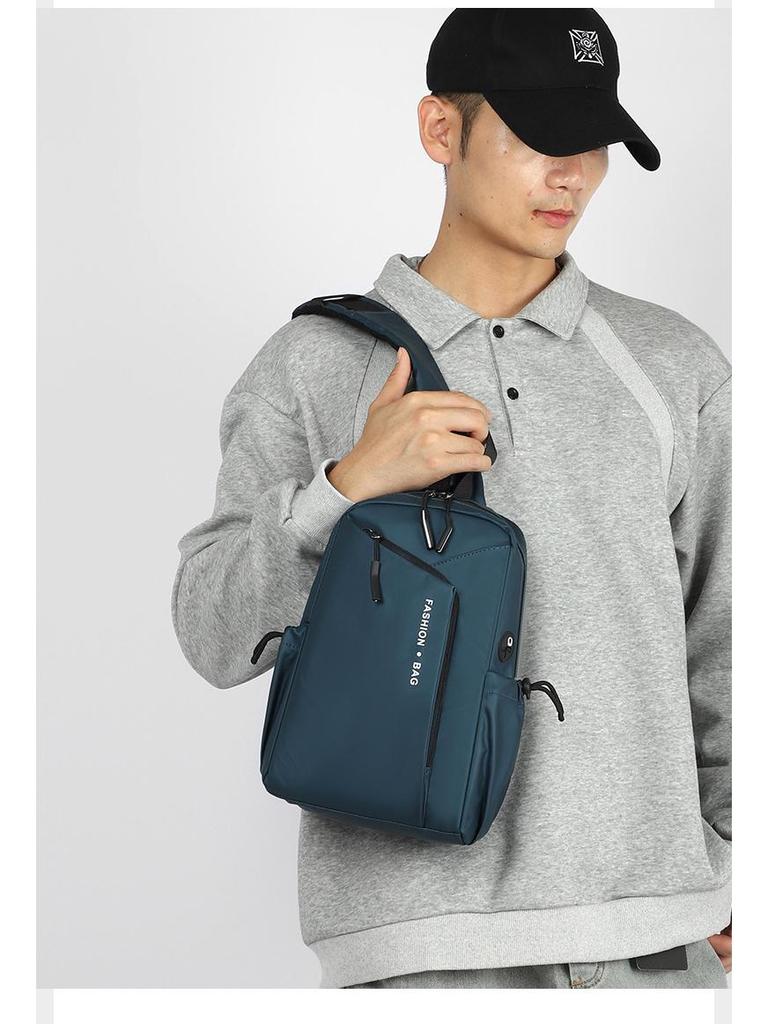 Мужская многофункциональная нагрудная сумка кроссбоди - спортивный рюкзак через плечо для отдыха